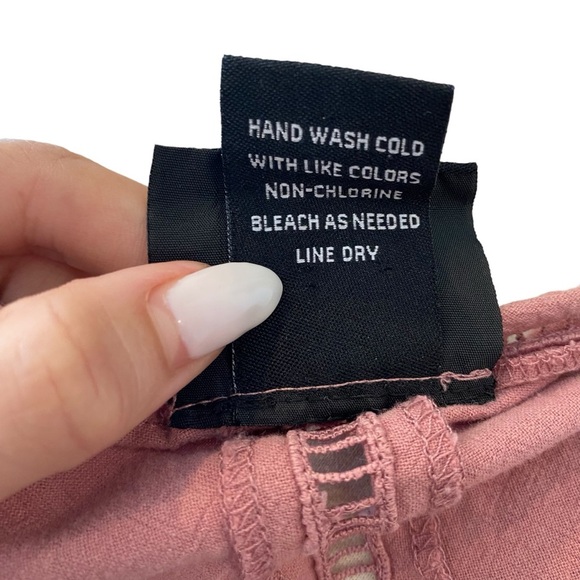 Eyelet Puff Sleeve Blouse Boho Feminine Liv Los Angeles Blush Mauve Pink - Picture 9 of 9